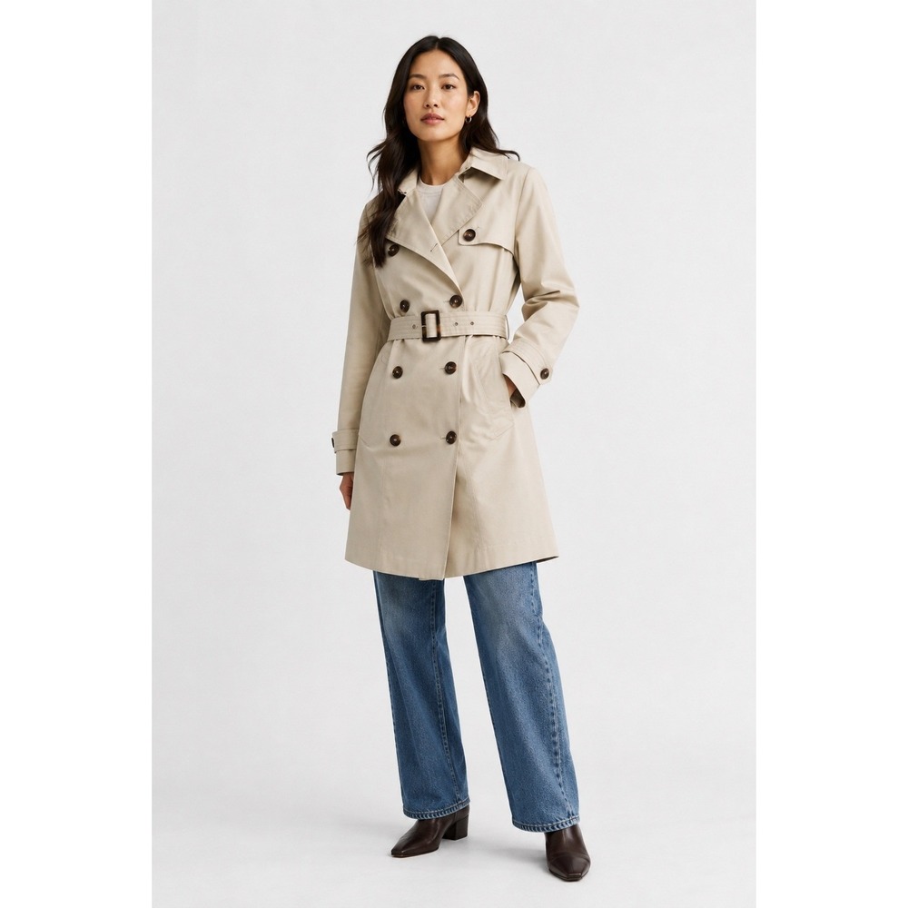 Barbour Short Greta Showerproof Jacket Trench Coat Khaki NWT UK 14 US 10